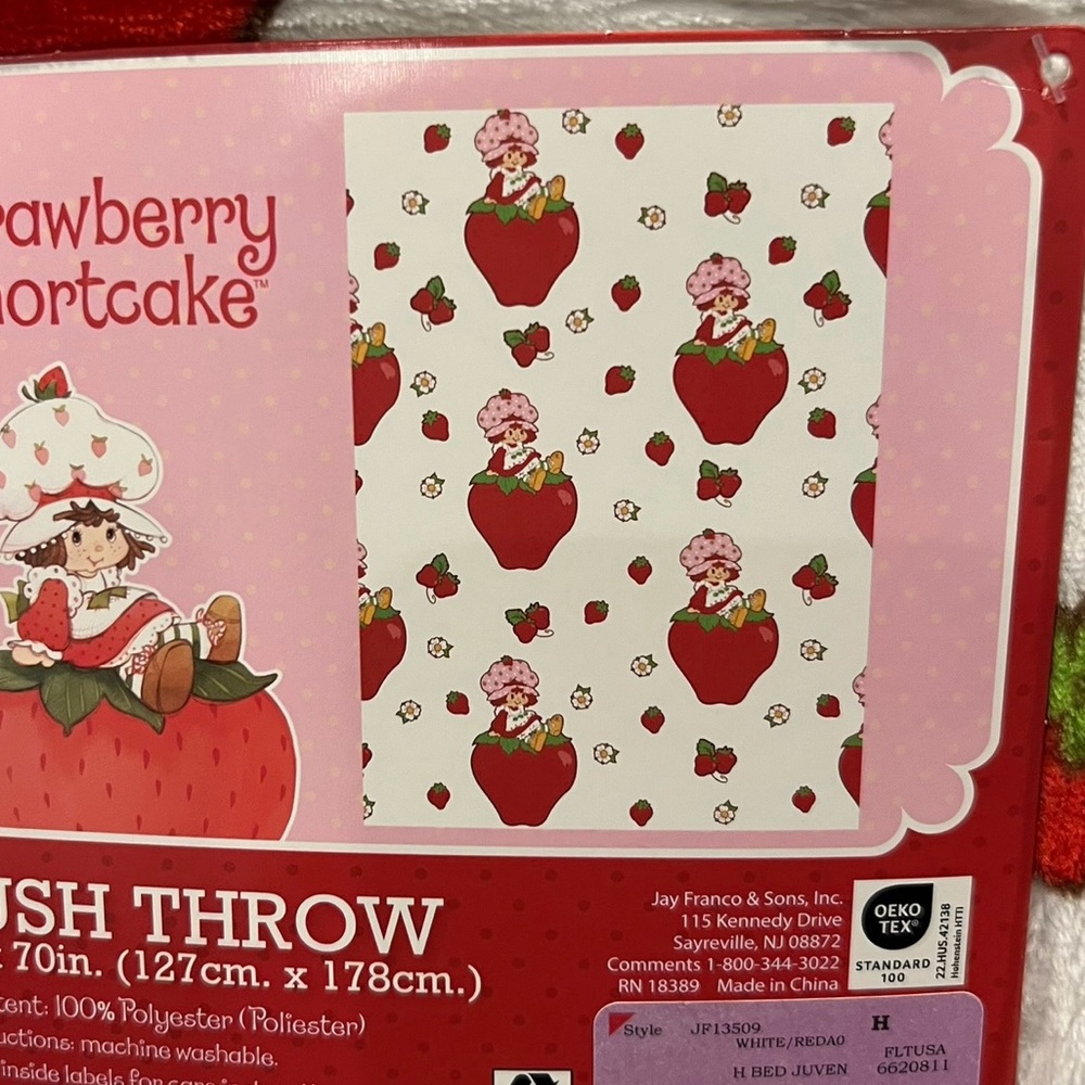 New Strawberry Shortcake 50 x 70 Plush Throw Blanket New With Tag
